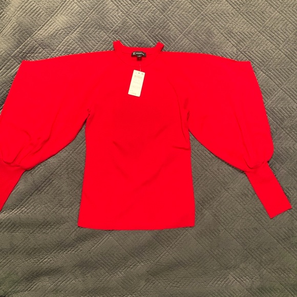 INC International Concepts Tops - I.N.C. International Concepts Red Cold Shoulder Top, Size Small. NWT